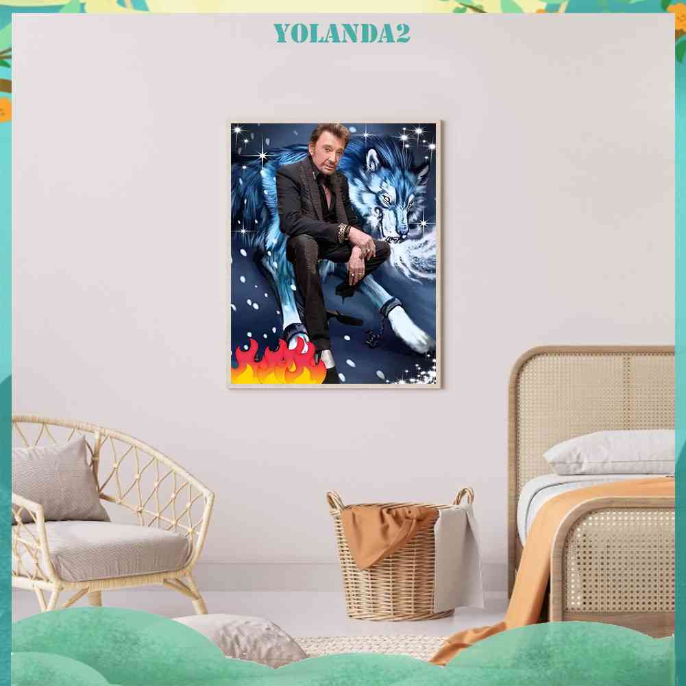 Bộ Tranh Đính Kim Cương Toàn Diện Hình Ca Sĩ Johnny Halliday