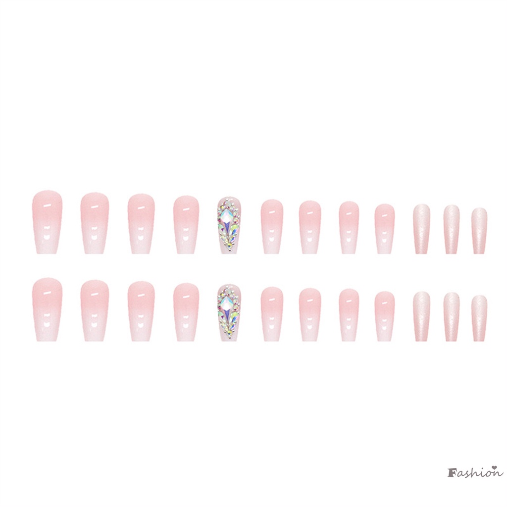 Toàn Bộ Bộ Móng Tay Giả Màu Hồng Gradient Dùng Để Múa Ba Lê