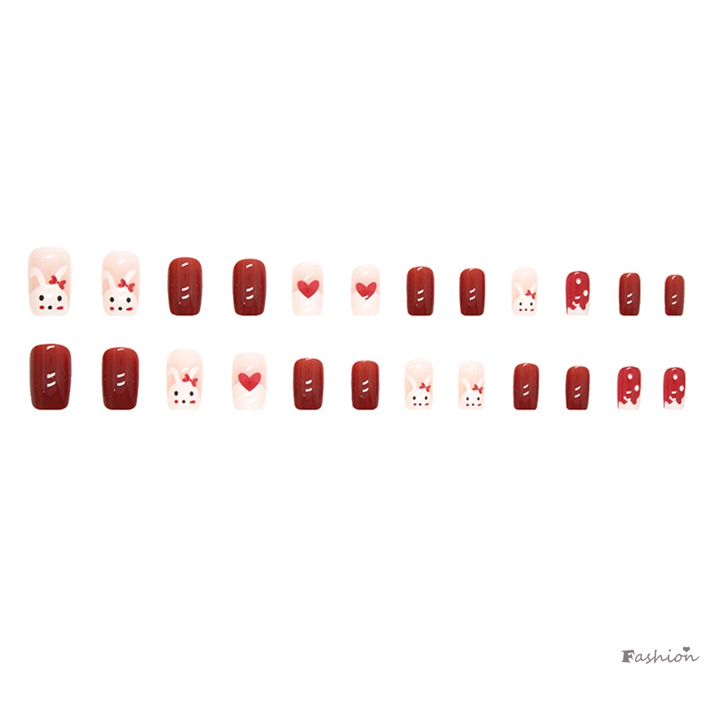 Bộ Móng Tay Giả Hình Thỏ Dễ Thương Thân Thiện Với Môi Trường