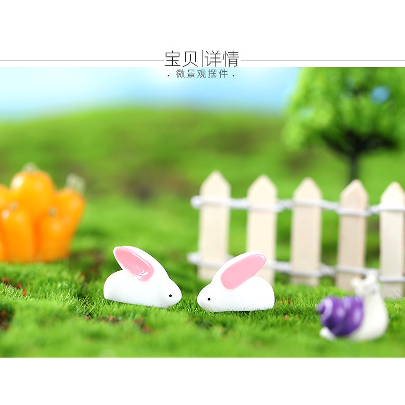 Mô Hình Tiểu Cảnh "Thỏ Tai Dài Mini" Trang Trí Sen Đá, Sân Vườn/ Chậu Cây, DYI, Terrarium