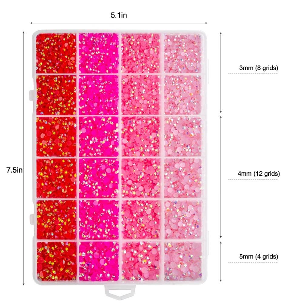 Đá Quý Pha Lê Hồng Nhiều Màu Sắc Kích Thước 3 / 4 / 5mm G1Z8 Dùng Trang Trí Thủ Công DIY