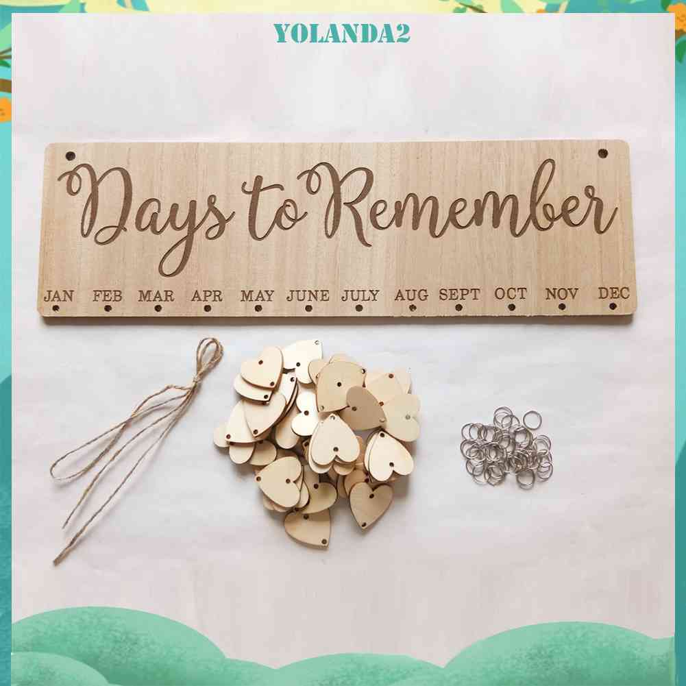 Lịch Nhắc Nhở Ngày Nhắc Nhở Treo Tường Bằng Gỗ Hình Trái Tim DIY