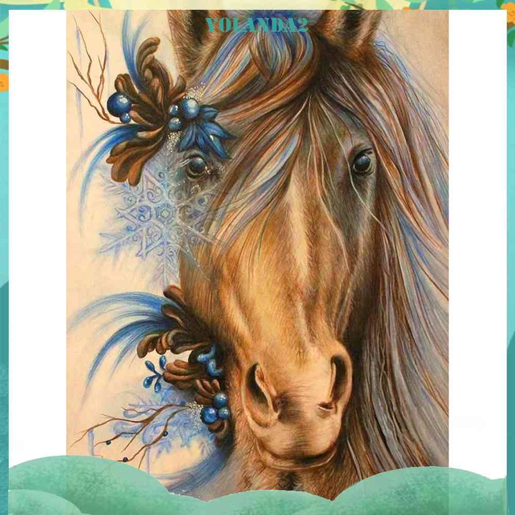 Tranh Đính Đá Kim Cương Toàn Bộ 5D DIY Hình Vẽ Đầu Ngựa