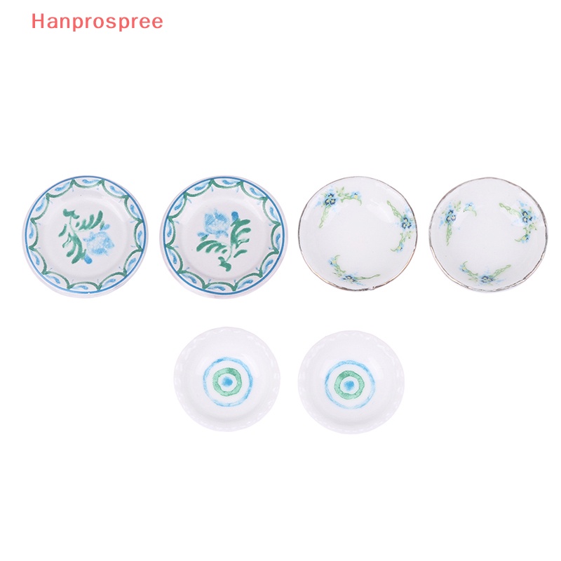 Bộ 2 Dĩa Chén Đĩa Đồ Ăn Tỷ Lệ 1: 12 Dùng Trang Trí Nhà Búp Bê