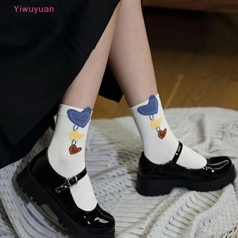 1 Đôi Tất Cotton Thoáng Khí Thời Trang Harajuku Nhật Bản Mới