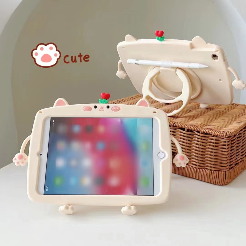 Bao Da Máy Tính Bảng In Hình Hoa & Mèo Thời Trang Cho IPad10.2 2022Ipad10th Mini6 Ipad Air1 Air2 Air4 / 5 10.9 Pro11 Ipad9th Ốp