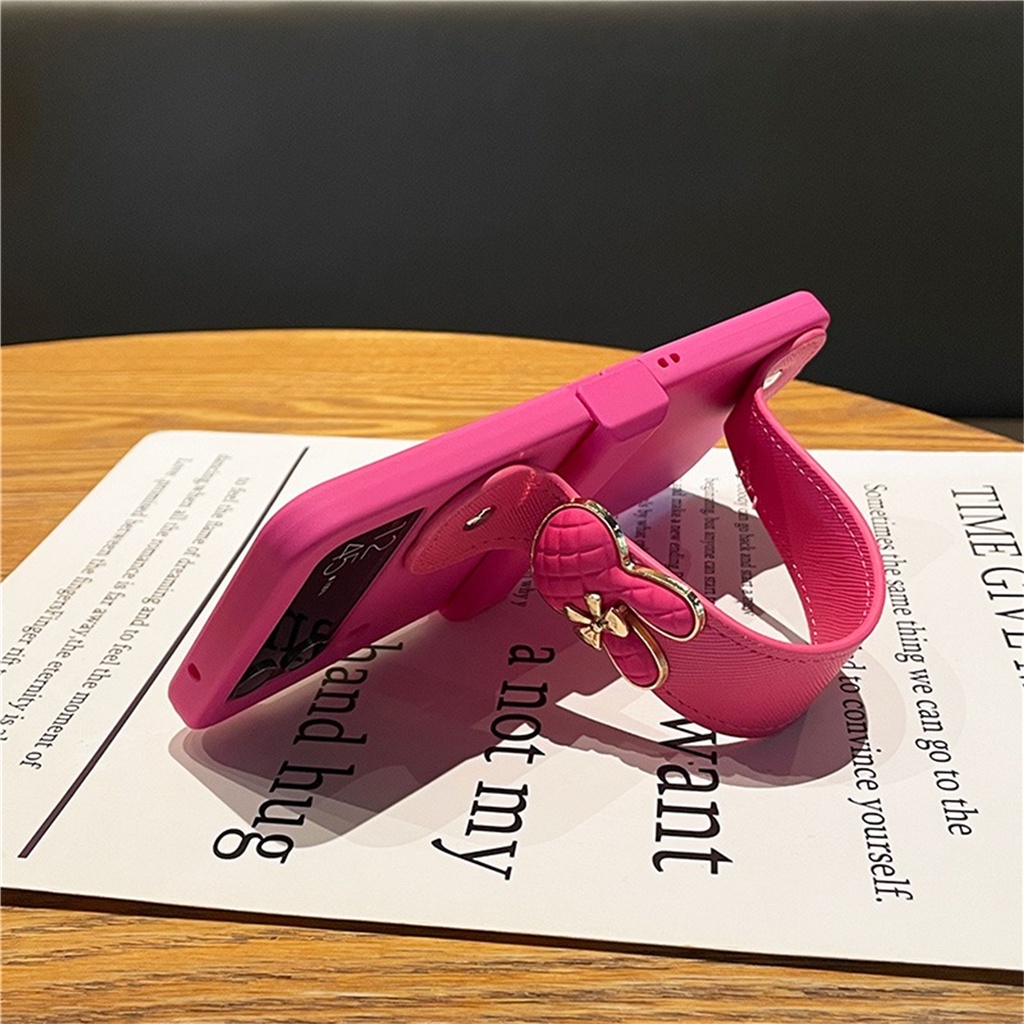 Ốp Điện Thoại Hình Thỏ 3D Dễ Thương Có Dây Đeo Cổ Tay Cho Galaxy Z Flip3 5G Z Flip3 Zflip3 Flip4 Zflip4