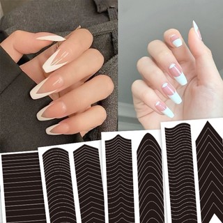 Set 6 Tấm Sticker Dán Móng Màu Đen Kiểu Pháp