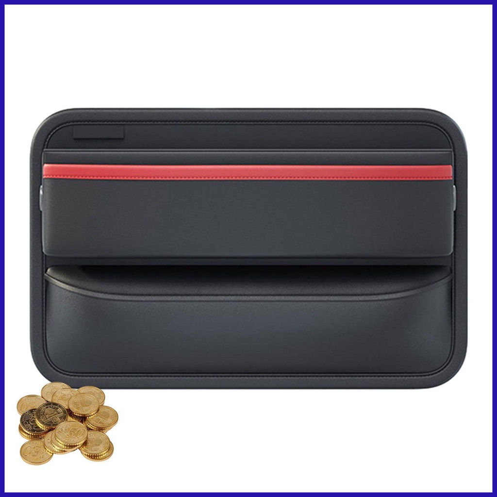 Hộp Da PU Đựng Vật Dụng Sắp Xếp Gọn Gàng Chống Rơi Có Lỗ Sạc Cho Xe Hơi