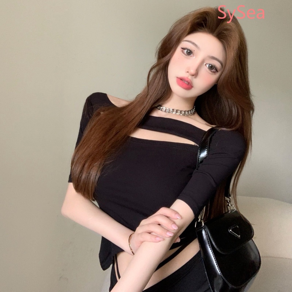 Áo Kiểu Dáng Ngắn Phong Cách Thời Trang Mùa Hè Hàn Quốc Dành Cho Nữ