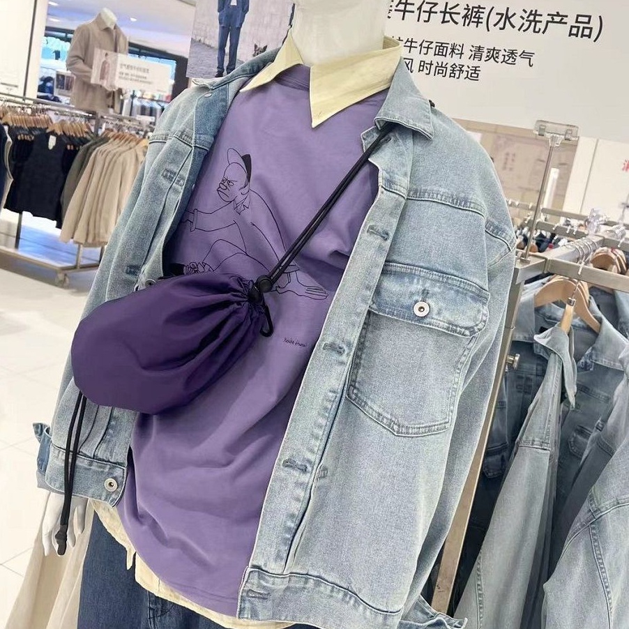 Túi Đeo Chéo Thể Thao Dây Rút Ngăn Chứa Rộng Unisex