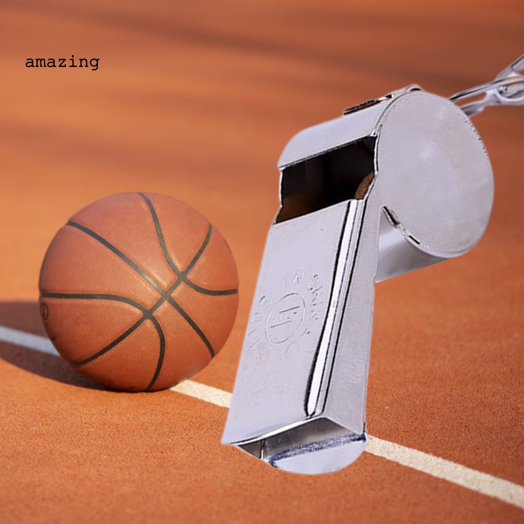 Còi Thổi Trọng Tài Bóng Đá Bằng Inox Kèm Dây Đeo Tiện Dụng