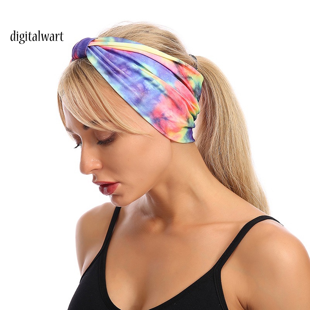 Kỹ Thuật Số| Băng Đô Bản Rộng Chống Thấm Mồ Hôi In Họa Tiết Hoa / Rằn Ri Thời Trang Cho Nữ