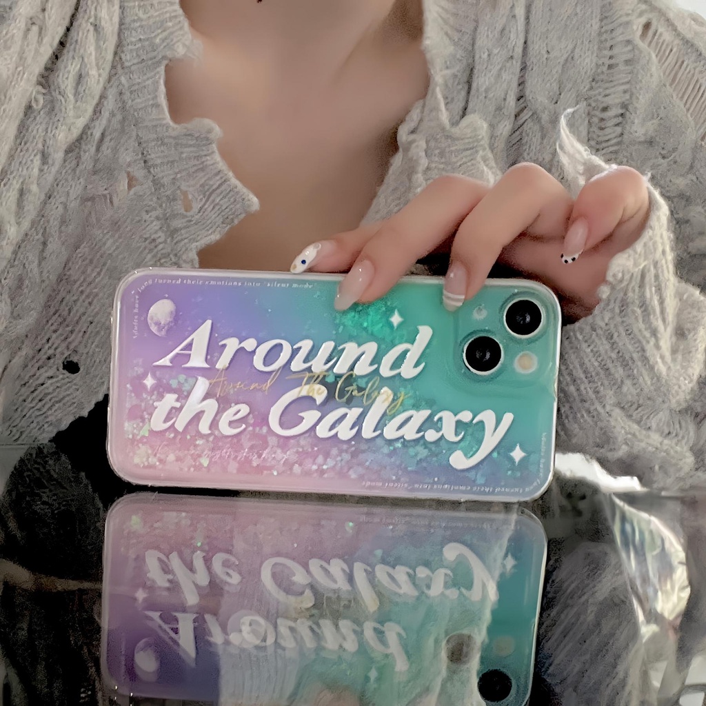 Ốp Điện Thoại TPU Mềm Trong Suốt Phối Kim Tuyến Nước Cho iPhone11 12 13 14PRO MAX