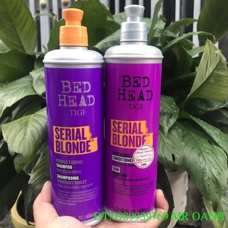 Dầu gội xả Tigi Bed Head Dumb Blonde khử vàng Purple Toning 400mlx2 ( New 2022 )