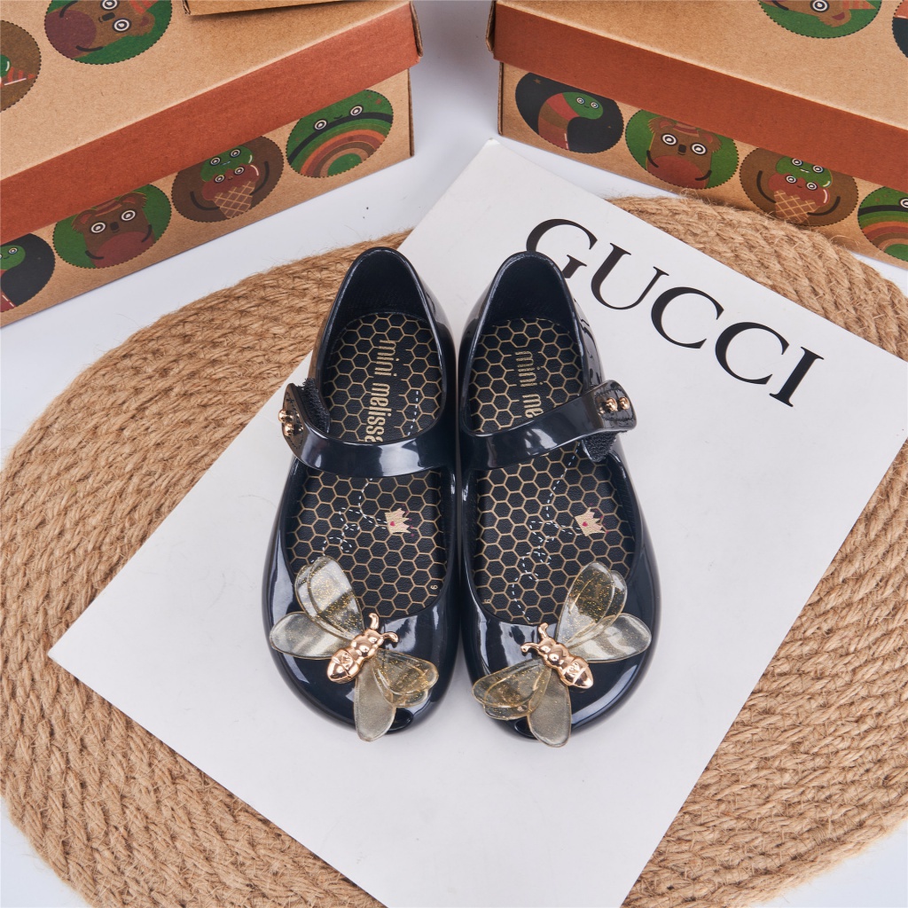 Giày Sandal Nhựa Đính Chú Ong Nhỏ Trang Trí Giày Đi Biển Phong Cách melissa melissa 2023 Mới Cho Bé Gái