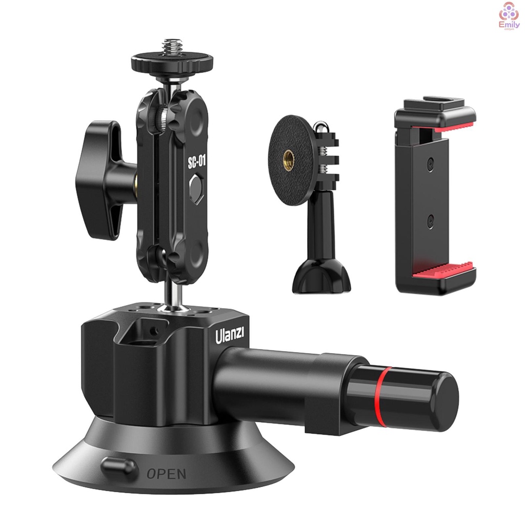 Giá Đỡ Máy Ảnh Ulanzi SC-01 3 Inch Có Giác Hút Chân Không Xoay 360 Độ Cho Điện Thoại / Máy Ảnh° Đế Kẹp Điện Thoại Chịu Tải 1kg 19 Cho Máy Ảnh Thể Thao