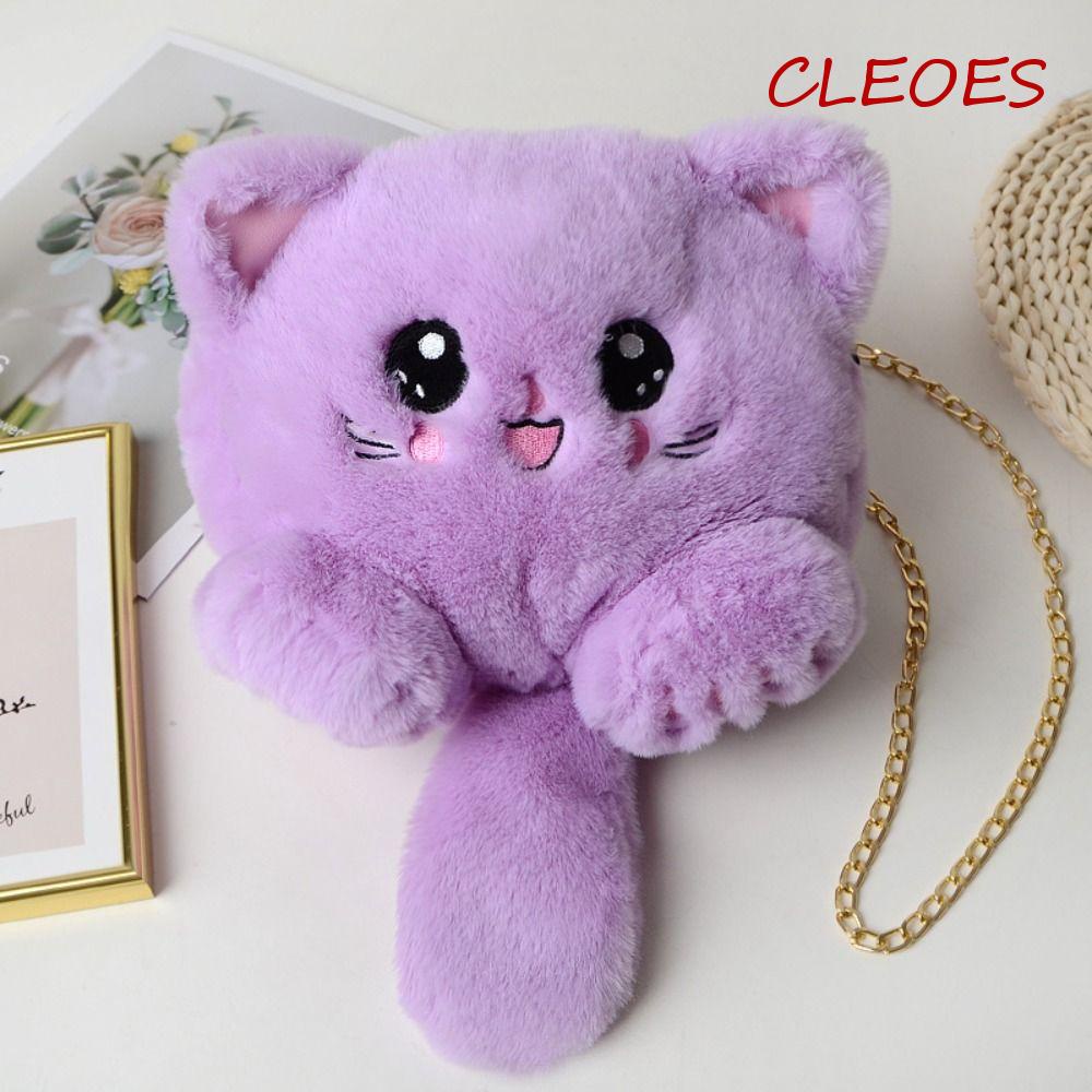 Túi Đeo Chéo Hình Mèo Bông Xinh Xắn Cho Nữ