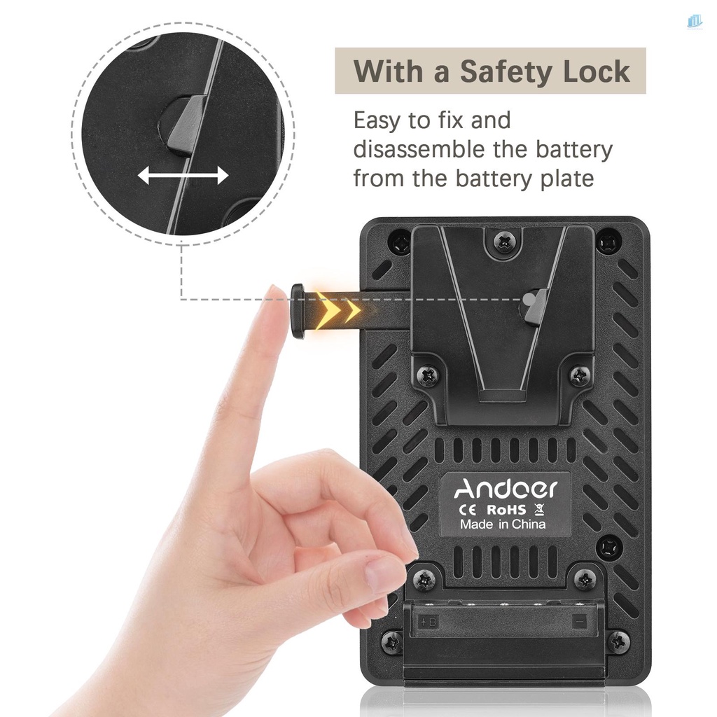 ANDOER Chip Chuyển Đổi Pin Chữ V NP-F Cho PXW-Z150 / HXR-MC2500 / MC1500C / NX3 / NX5R / NX5C / NX10