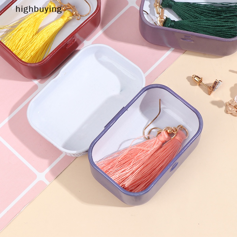 Hộp Thiếc Mini Họa Tiết Hoa Dùng Đựng Trang Sức / Đồng Xu