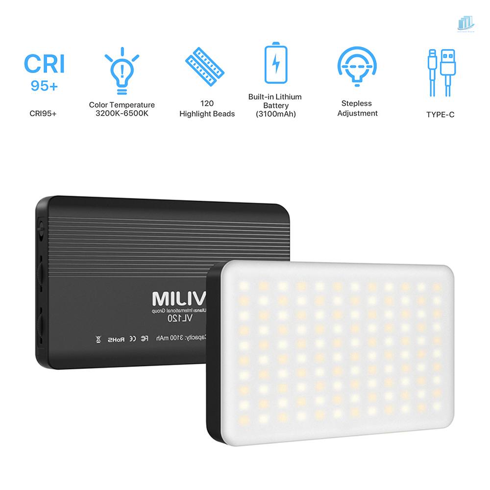 Đèn LED Mini Hai Màu Nhiệt Độ 3200K-6500K Ánh Sáng Điều Chỉnh Được CRI95 + Tích Hợp Pin Có Giá Đỡ Silicon Cho Chụp Ảnh