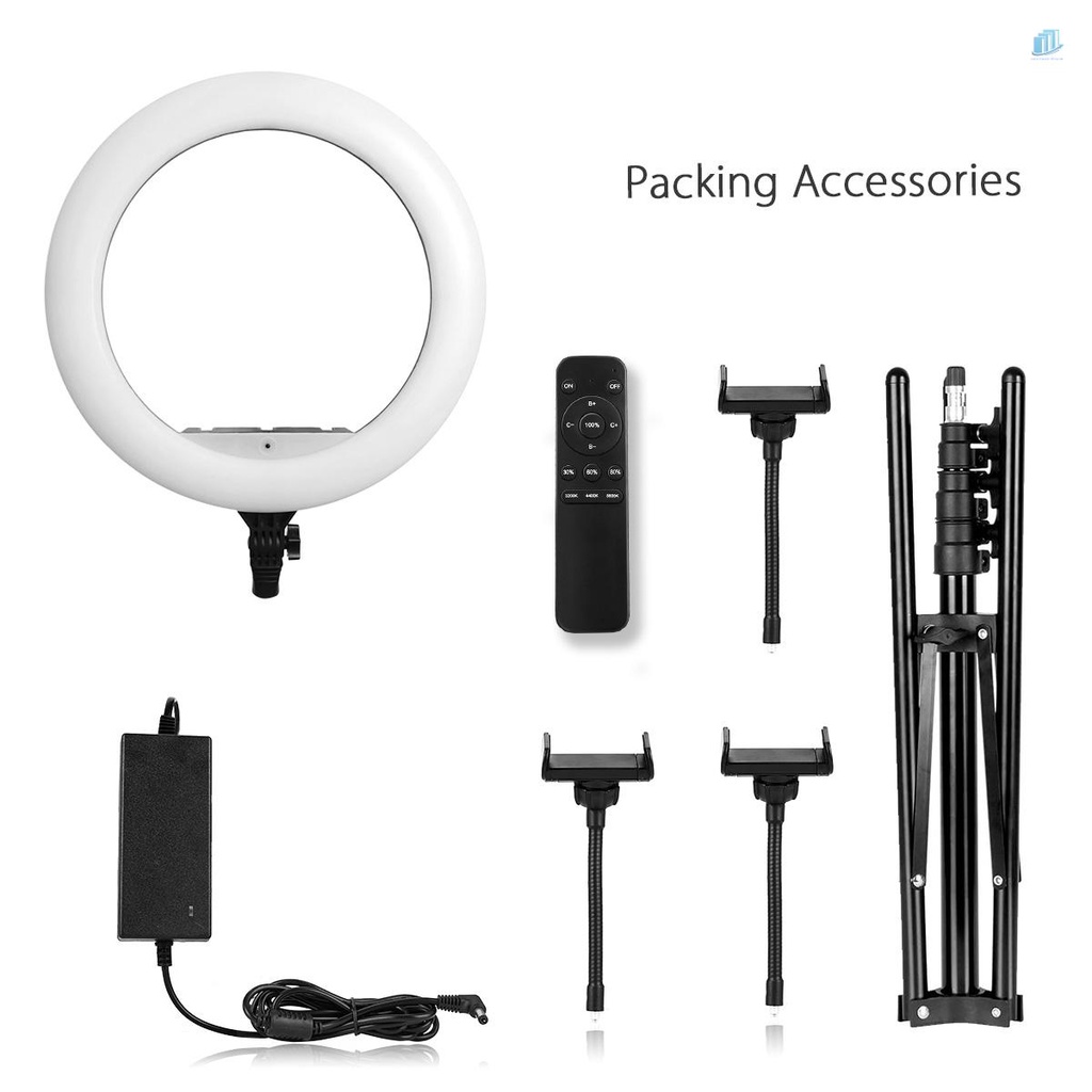 ANDOER Vòng Đèn LED Thông Minh 18 Inch 55W 2800-6000K Điều Khiển Từ Xa 190cm / 74.8 Inch Nhiều Màu Kèm Giá Đỡ Tiện Dụng