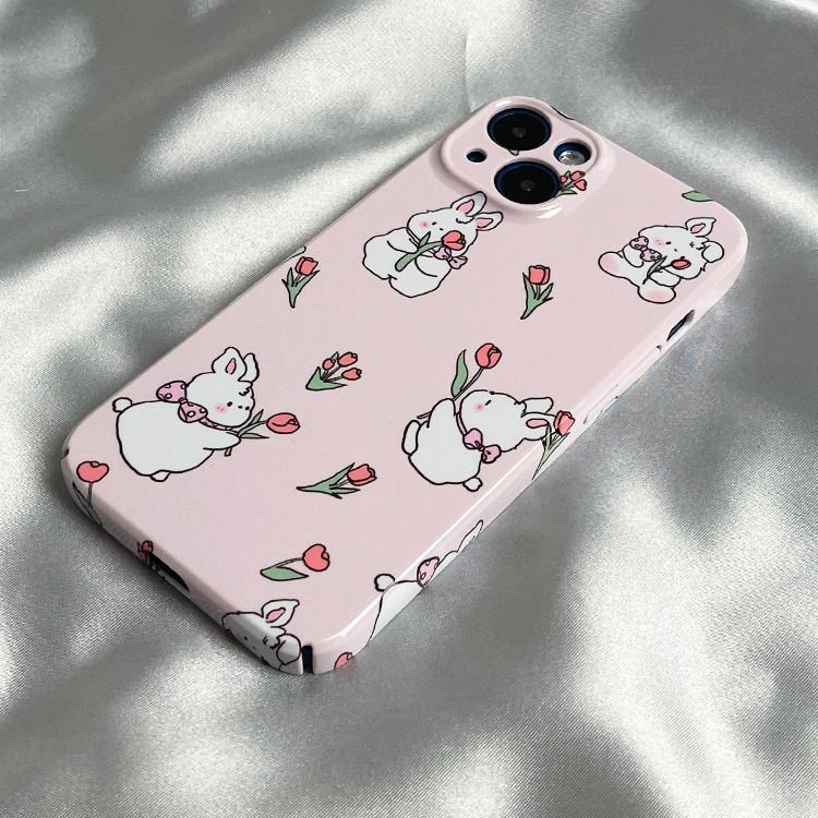 Vỏ Cứng Phim Dán Hoa Tulip111314Ốp Điện Thoại Họa Tiết Thỏ Đáng Yêu Cho Apple Iphone 14Xs