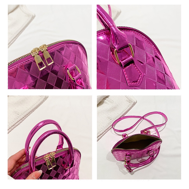 Túi Xách JASMIN NOIR Tote Nhỏ Hai Dây Bằng Da Bóng Kẻ Sọc Caro Thời Trang Xu Hướng Dành Cho Bạn Nữ