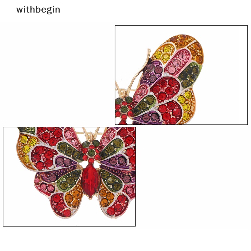 Ghim Cài Áo Hình Bướm Đính Đá Nhiều Màu Sắc Lấp Lánh Thời Trang