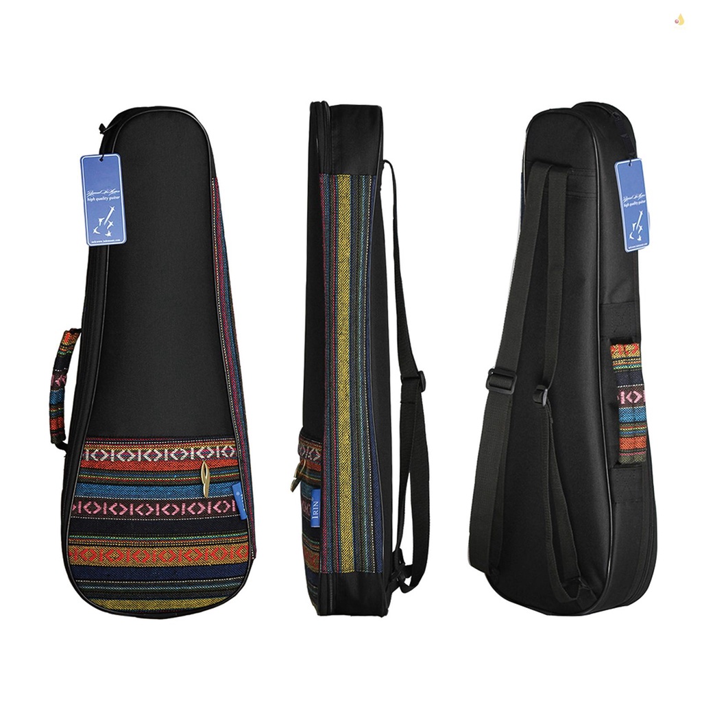 Túi Đựng Đàn Ukulele 21 &quot;Soprano / Uke Bằng Cotton Dày Dặn Siêu Bền In Họa Tiết Thổ Cẩm Kèm Dây Đeo Vai Tùy Chỉnh Tiện Dụng