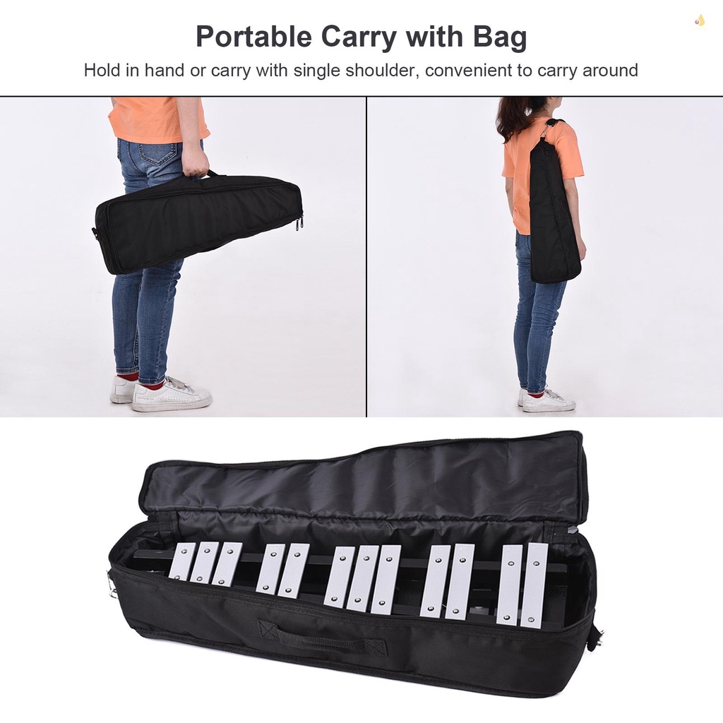Bộ Nhạc Cụ Glockenspiel Xylophone 30 Note Khung Nhôm Gấp Gọn Được Kèm Túi Đựng