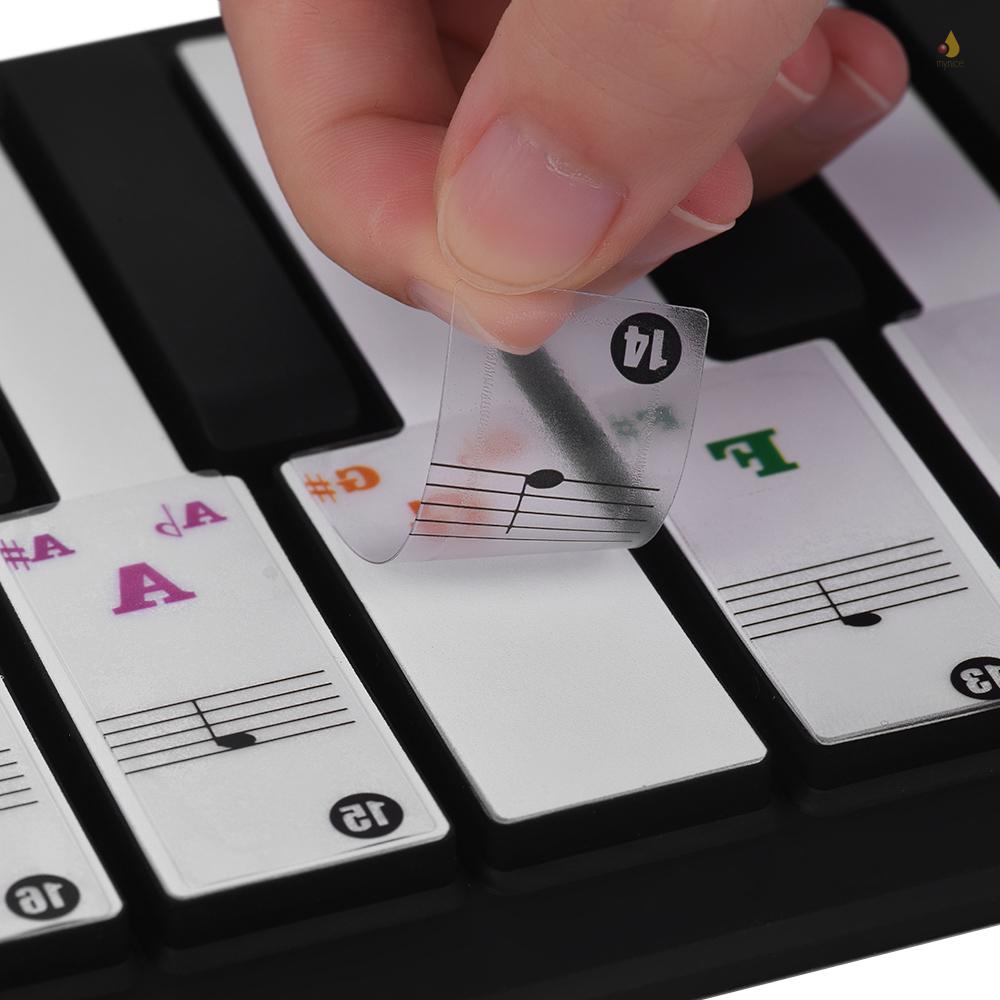 Miếng Dán Phím Đàn Piano 37 / 49 / 61 / 88 Trong Suốt Tháo Rời Được Dành Cho Trẻ Em Mới Tập Chơi