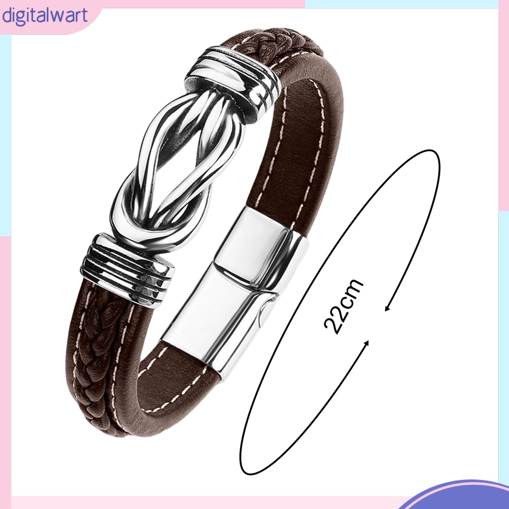 Vòng Tay Giả Da Bện Với Khóa Sắt Phong Cách Hip hop Thời Trang Cho Nam