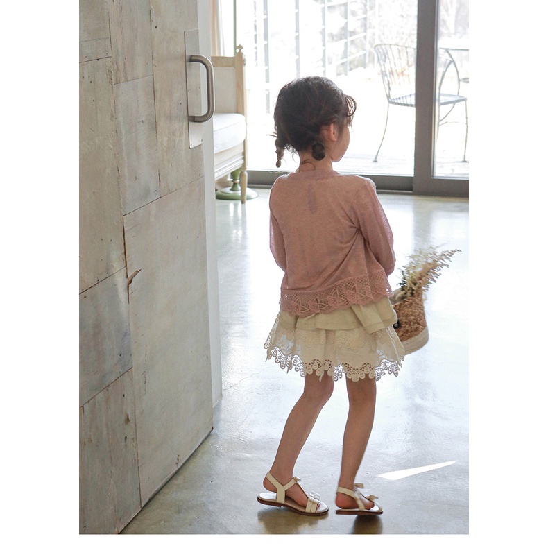 Áo Khoác Cardigan Chống Nắng Viền Ren Dễ Thương Kiểu Hàn Quốc Thời Trang Mùa Hè 2023 Cho Bé Gái