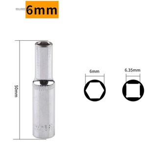 【GRCEKRIN】1PCS 4-14mm Deep Socket-Adapter 1/4inch Hex-Socket Wrench-Heads-Ratchet-Tool