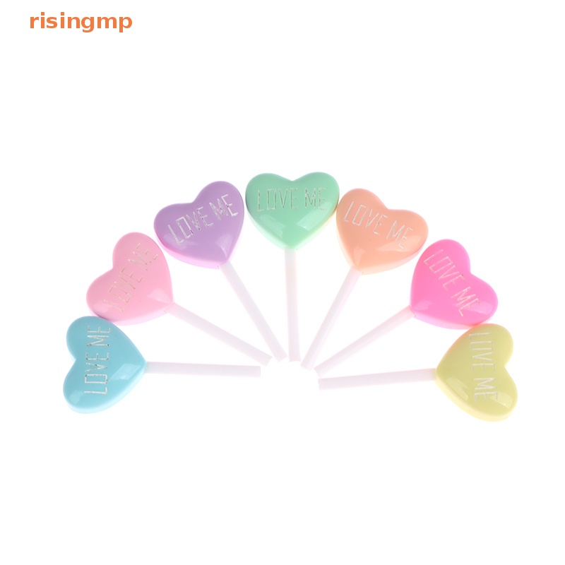 Set 10 Mô Phỏng Kẹo Mút Trái Tim Bằng Resin DIY Cho Điện Thoại