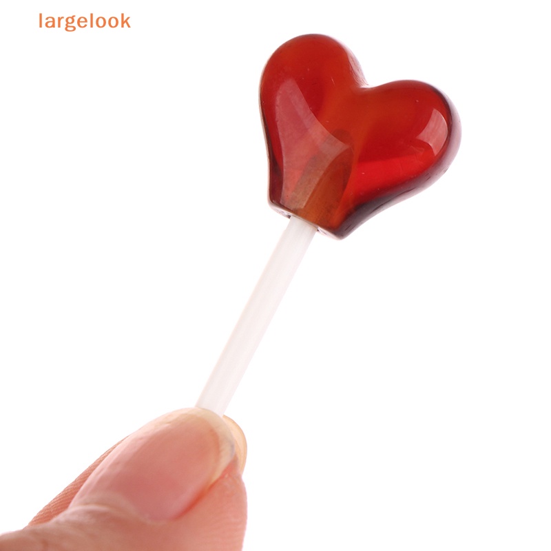 Bộ 10 Kẹo Mút Trái Tim Nhiều Màu Sắc Bằng Nhựa Resin Dùng Làm Đồ Thủ Công / Sổ