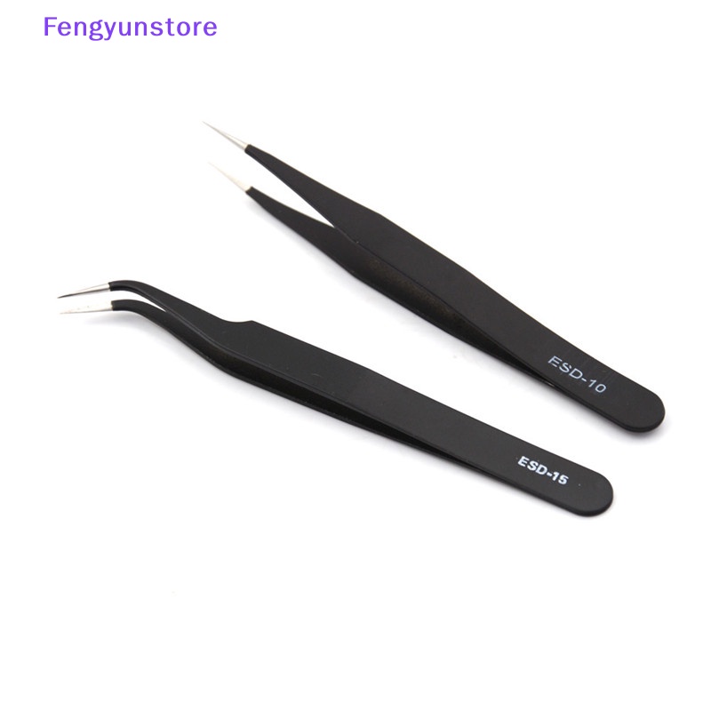 Set 2 Nhíp Cong Dài Chống Tĩnh Điện Màu Đen Thời Trang