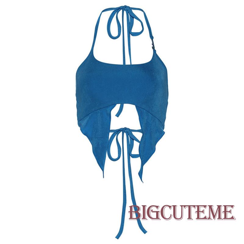 Áo Hai Dây Mùa Hè Buộc Dây Hở Lưng Gợi Cảm Cho Nữ