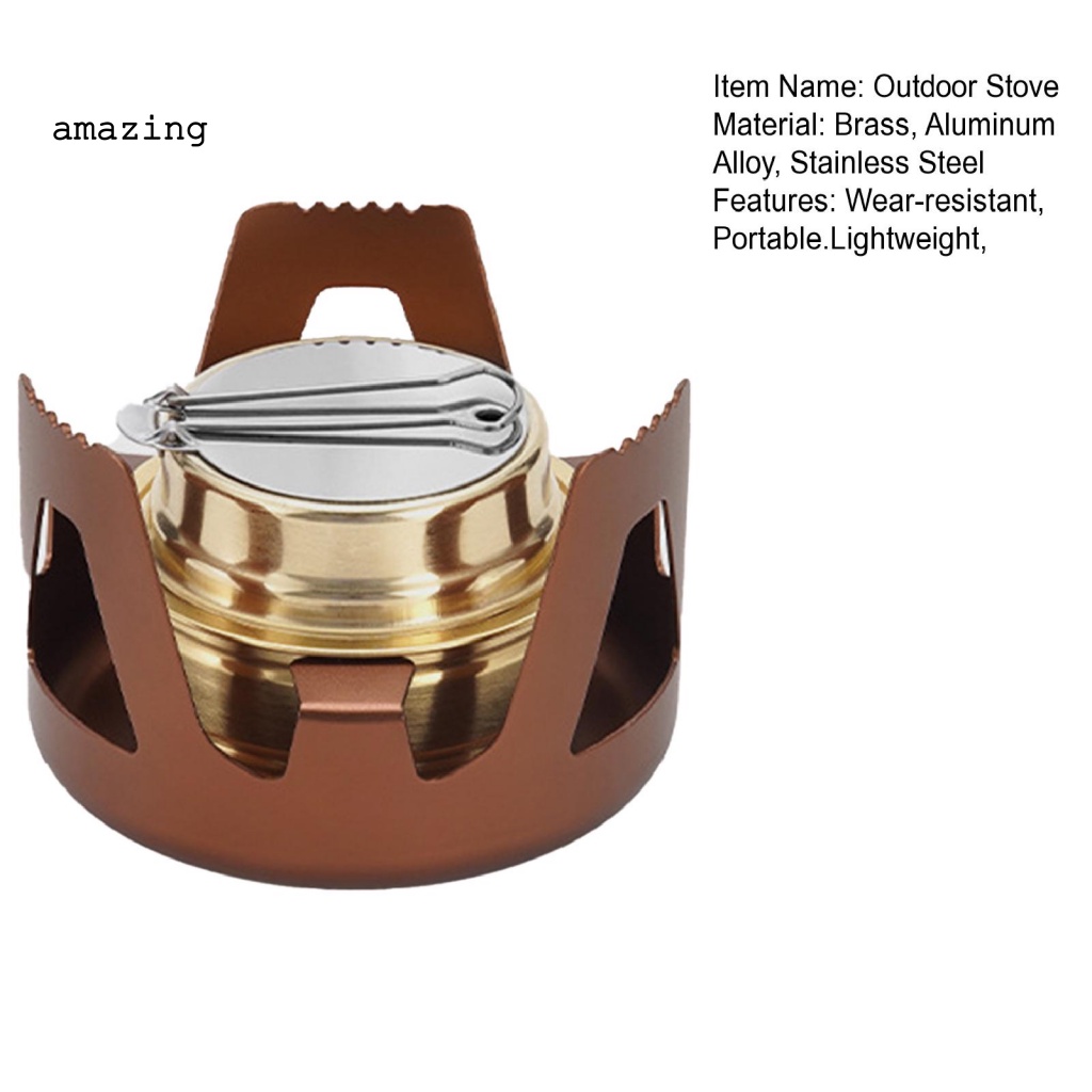 Bếp Lò Mini Chống Gió Có Nắp Điều Chỉnh Và Tay Cầm Có Thể Gập Lại Kèm Túi Đựng Dành Cho Cắm Trại Ngoài Trời