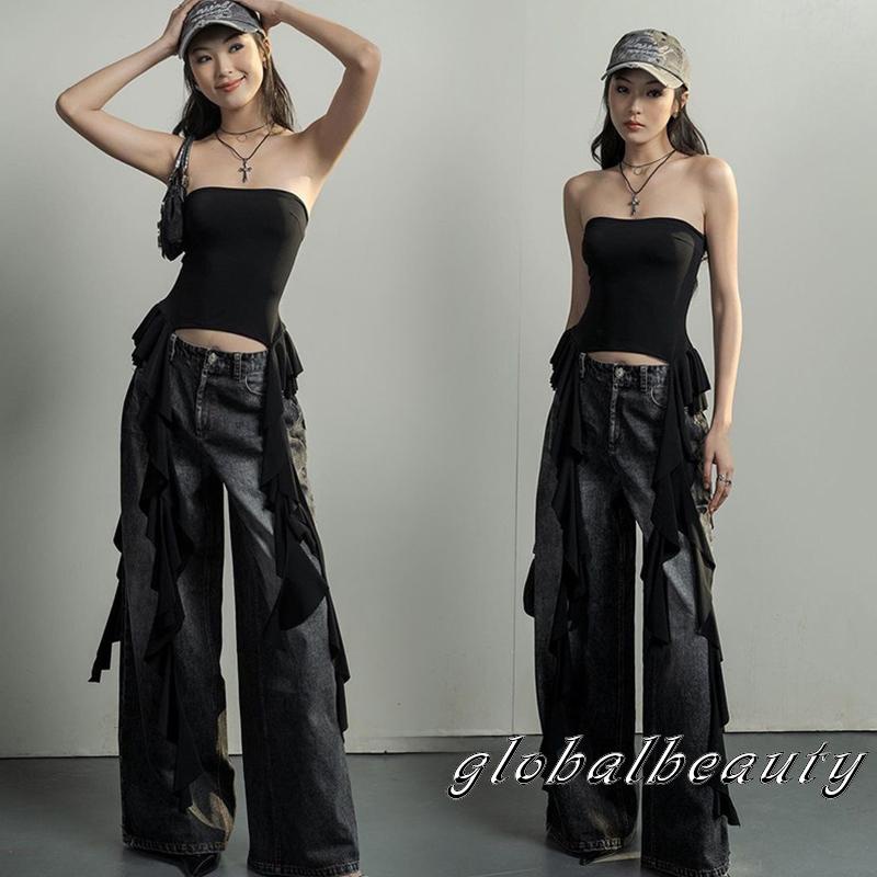 Áo Ống Nhún Bèo Hở Lưng Thời Trang Mùa Hè Cho Nữ