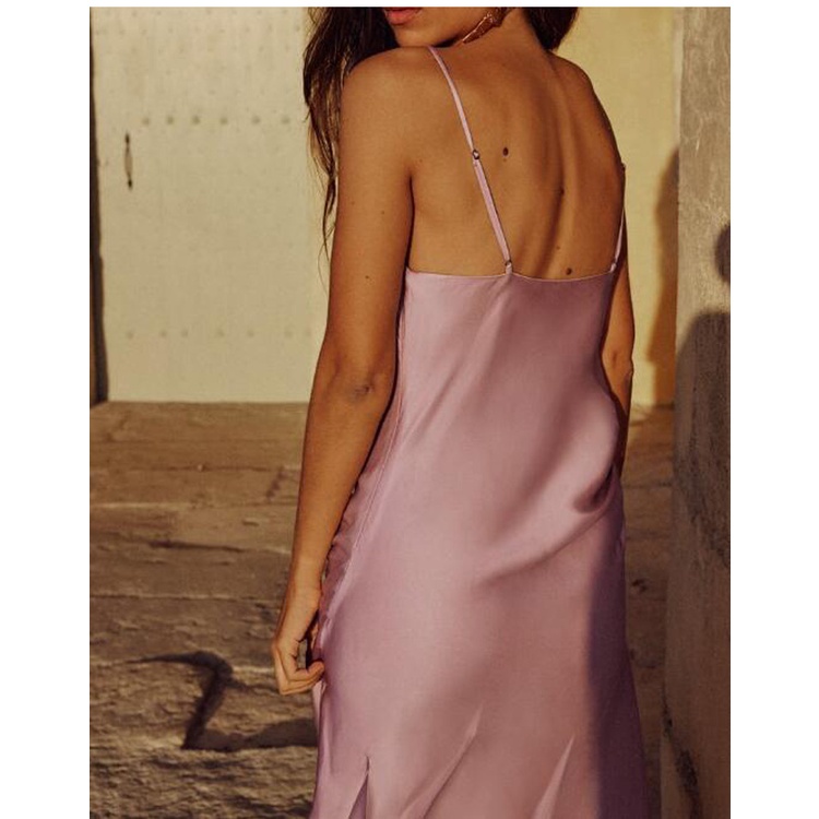 Zara Đầm Hai Dây Xếp Ly Vải Lụa satin Thời Trang Mùa Hè 2847934 2868965