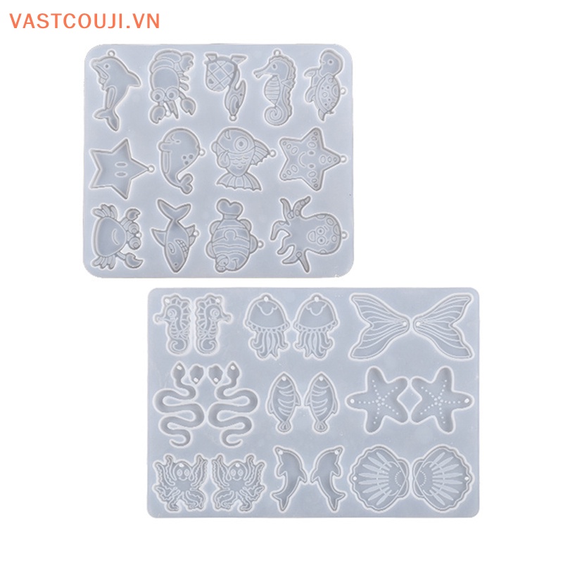Khuôn Silicon Làm Móc Khóa Hình Động Vật Biển Xinh Xắn