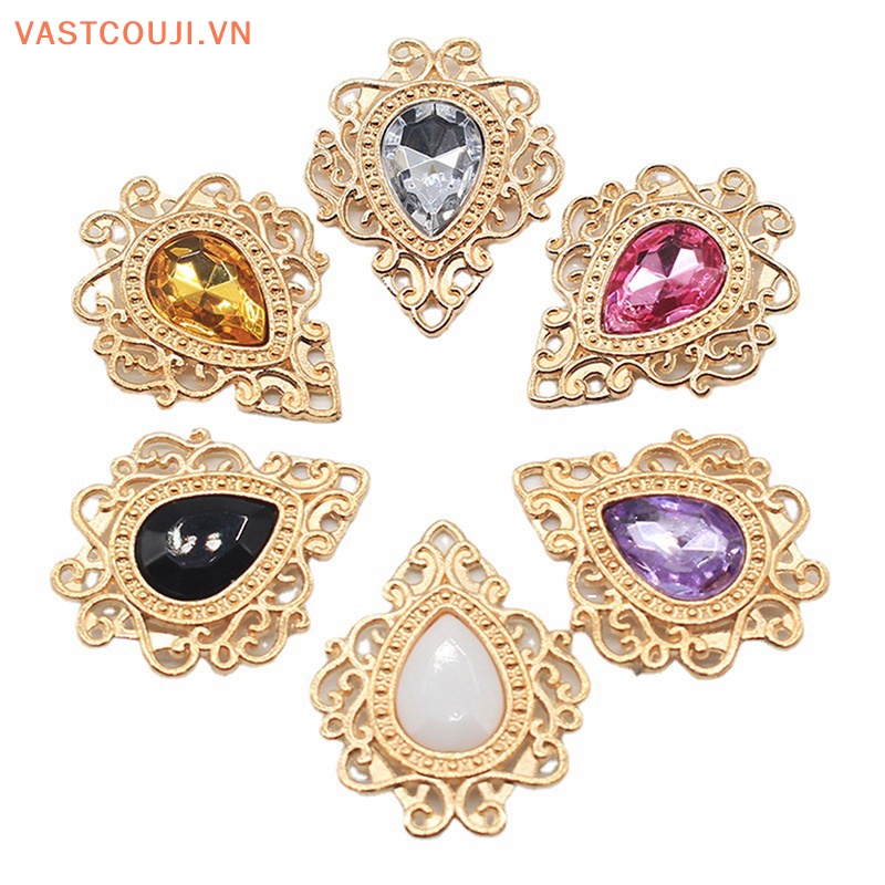 Phụ Kiện Trang Trí Quần Áo Hình Giọt Nước 32 * 26mm Bằng Hợp Kim Acrylic