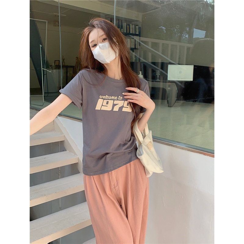 Áo Thun Tay Ngắn Cổ Tròn Dáng Rộng In Họa Tiết Thời Trang Mùa Hè