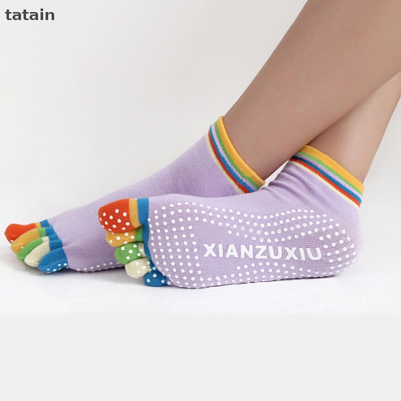 1 Đôi Vớ Cotton Năm Ngón Chống Trượt Nhiều Màu Sắc Dành Cho Nữ