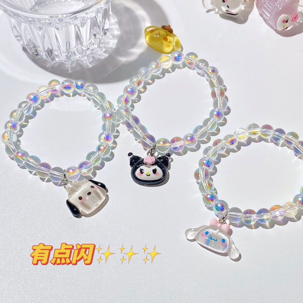 Sanrio Vòng Tay Dạng Cuộn Tròn Trong Suốt Nhiều Màu Lấp Lánh