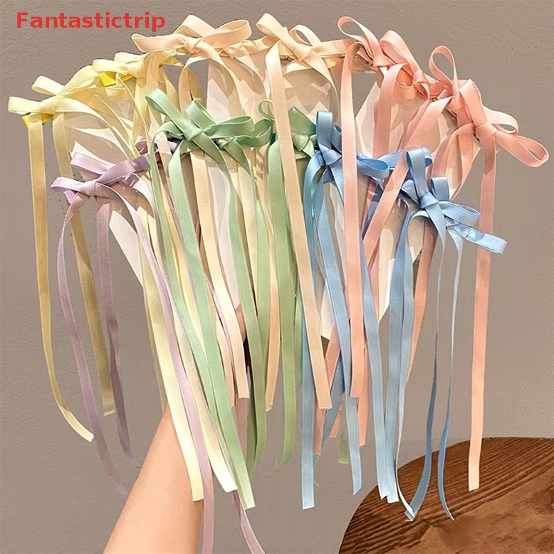 Set 2 Kẹp Tóc Nơ Dài Thời Trang Dự Tiệc Cho Nữ