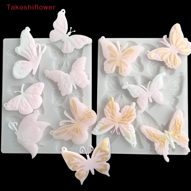 1 Khuôn Làm Móc Khóa / Trang Sức Hình Bướm Bằng Silicone DIY