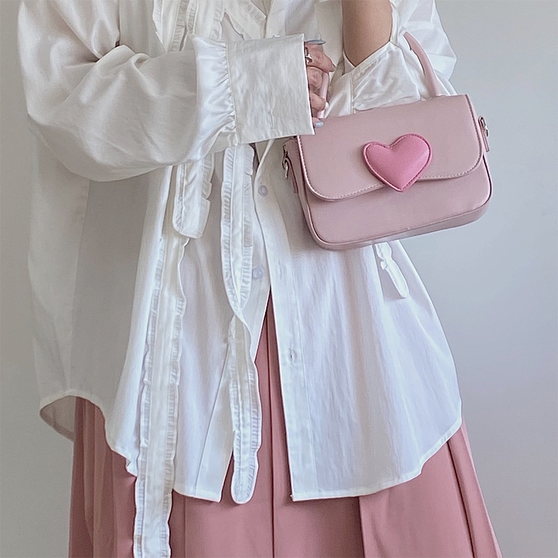 Túi Đeo Chéo Vai Màu Hồng Dễ Thương Thời Trang Sành Điệu Cho Nữ